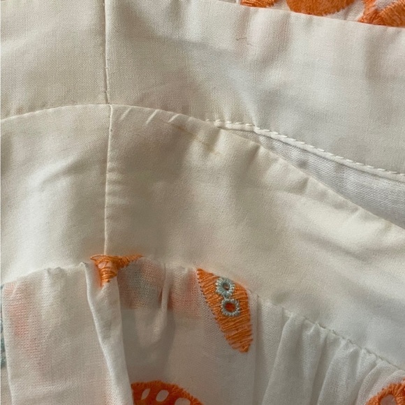 Maeve Embroidered Shell Midi Sundress - White and Orange - Picture 10 of 10